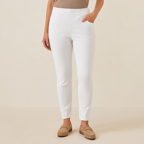 Susan Graver Ankle Pants White Classic Fit Stretch XS - Picture 10 of 10